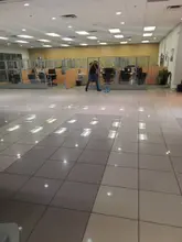 Polished tile sales floor cleaned in a Dallas-Fort Worth commercial building